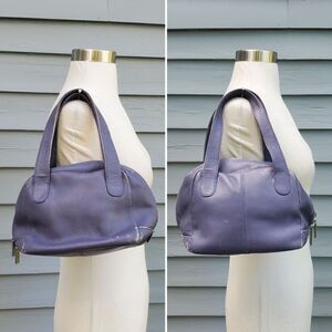 Vintage 90s y2k Hobo International Purple Leather Small Handbag